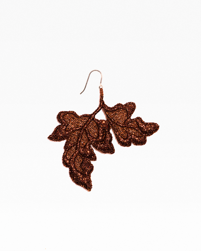 Customizable flower and leaf earrings