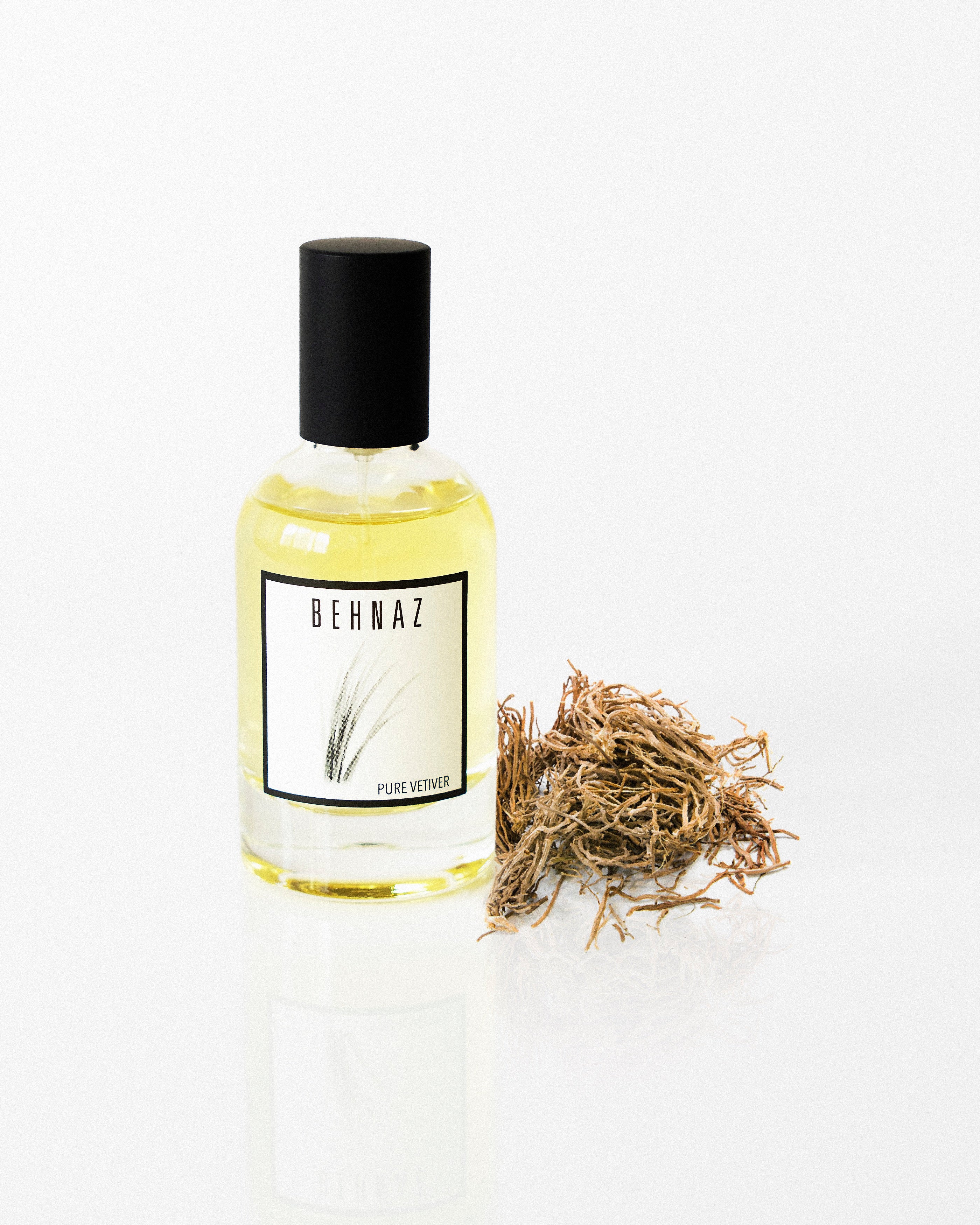 Behnaz pure vetiver. Vetiver perfume. Natural perfume. Travel size perfume. Genderless perfume. Perfume made with organic alcohol 